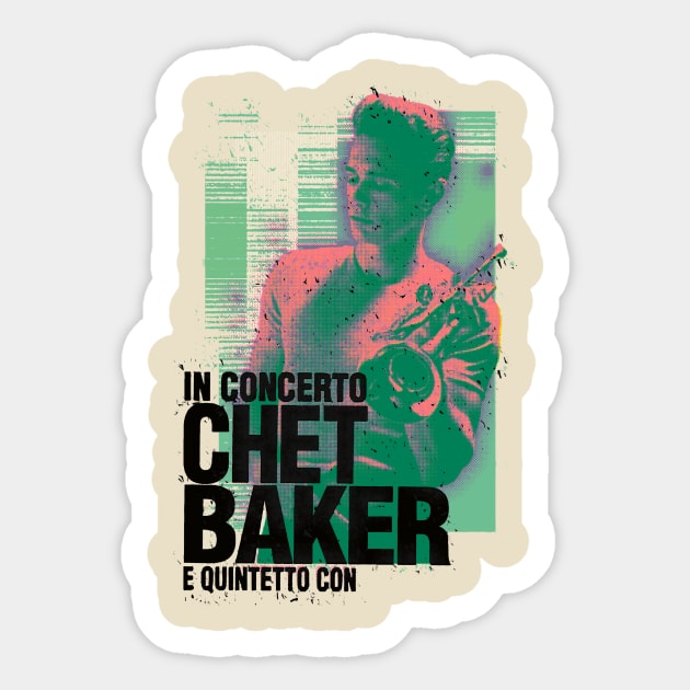 Chet Baker tour graphic Sticker by HAPPY TRIP PRESS